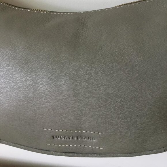 Lucky Brand Lexy Crescent Leather Hobo Bag in Seneca Rock Grey NWT MSRP $148 - Picture 3 of 10